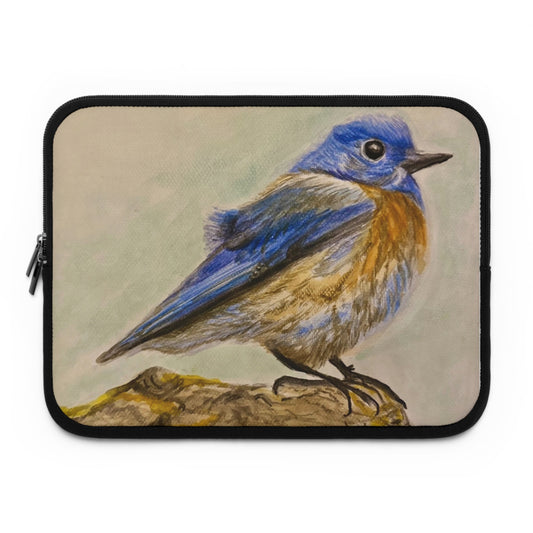 "Blue Bird Project" Laptop Sleeve - Watercolor Bird Art Tech Case