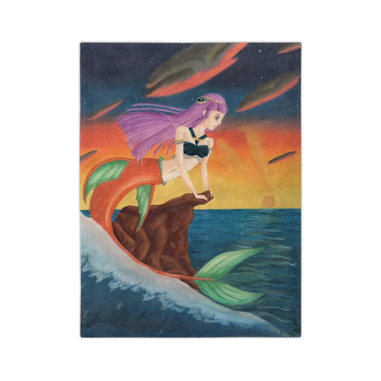 “Mermaid Series 1 – Asteria” Velveteen Microfiber Blanket