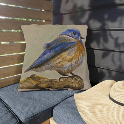 "Blue Bird Project" Throw Pillow - Watercolor Bird Art Cushion