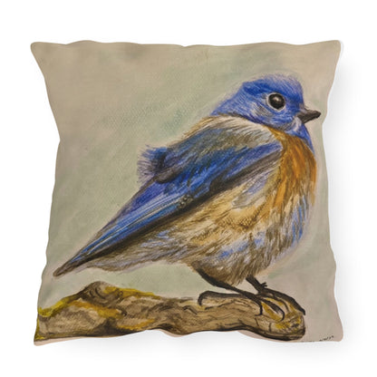 "Blue Bird Project" Throw Pillow - Watercolor Bird Art Cushion