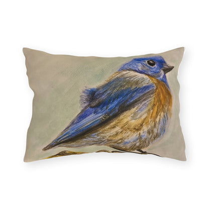 "Blue Bird Project" Throw Pillow - Watercolor Bird Art Cushion