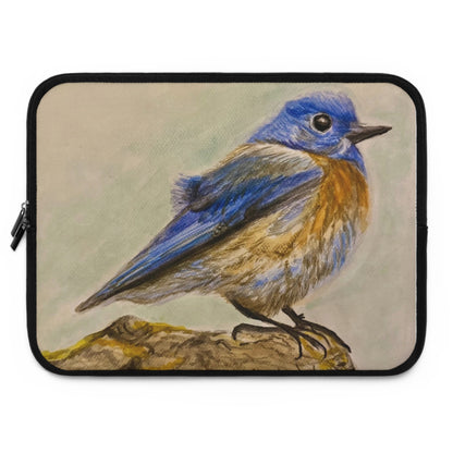 "Blue Bird Project" Laptop Sleeve - Watercolor Bird Art Tech Case