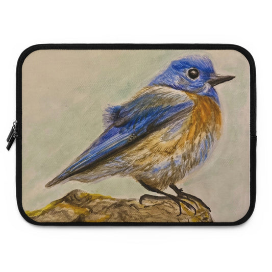 "Blue Bird Project" Laptop Sleeve - Watercolor Bird Art Tech Case