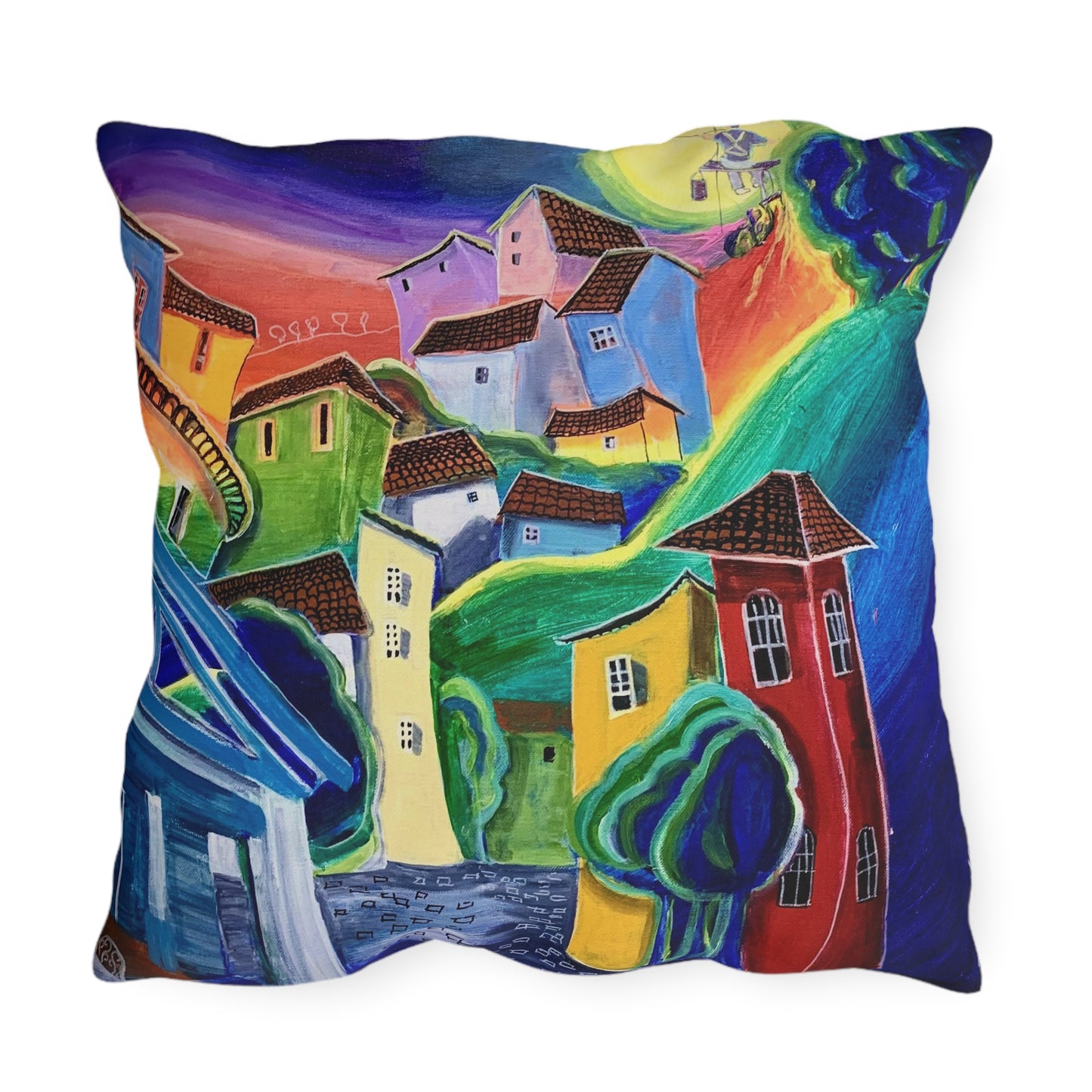 "Dreams" Throw Pillow - Vibrant Artistic Home Decor