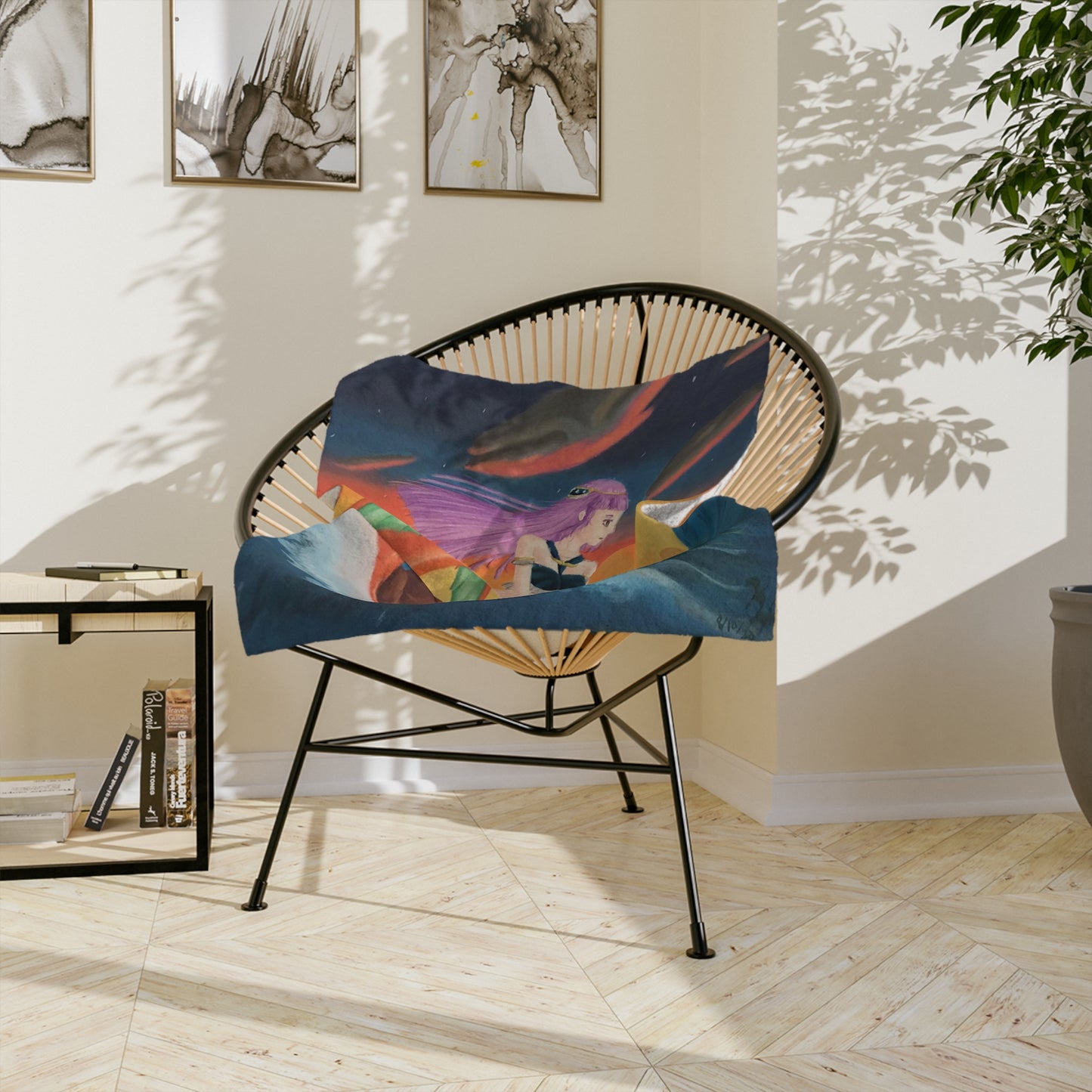 “Mermaid Series 1 – Asteria” Velveteen Microfiber Blanket