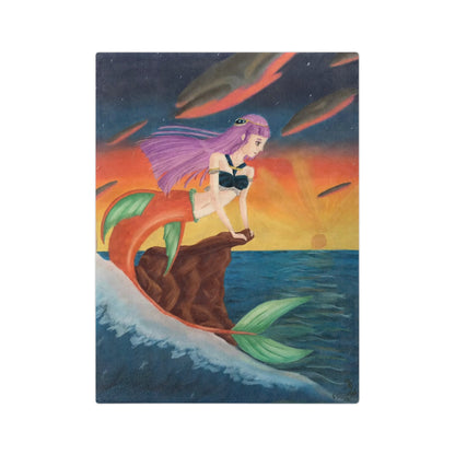 “Mermaid Series 1 – Asteria” Velveteen Microfiber Blanket