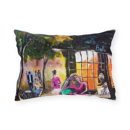 "Bistro" Throw Pillow - Urban Café Scene Cushion