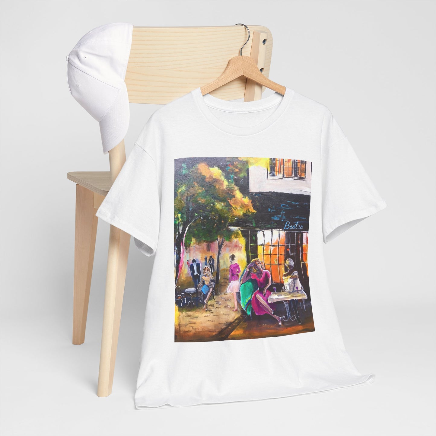 "Bistro" Unisex Heavy Cotton Tee – Wearable Urban Art