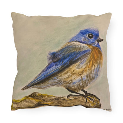 "Blue Bird Project" Throw Pillow - Watercolor Bird Art Cushion