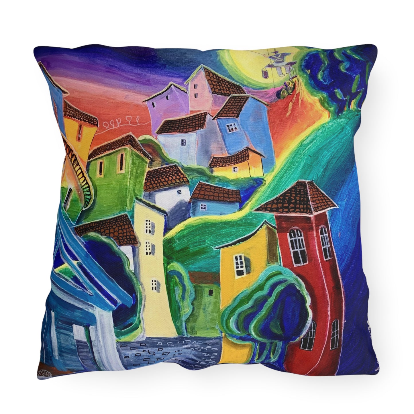 "Dreams" Throw Pillow - Vibrant Artistic Home Decor