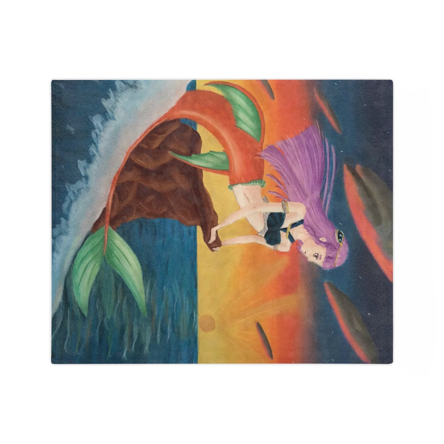 “Mermaid Series 1 – Asteria” Velveteen Microfiber Blanket