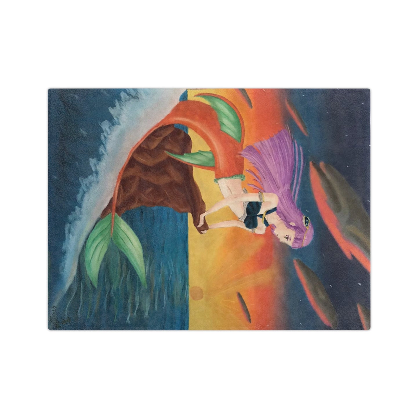 “Mermaid Series 1 – Asteria” Velveteen Microfiber Blanket