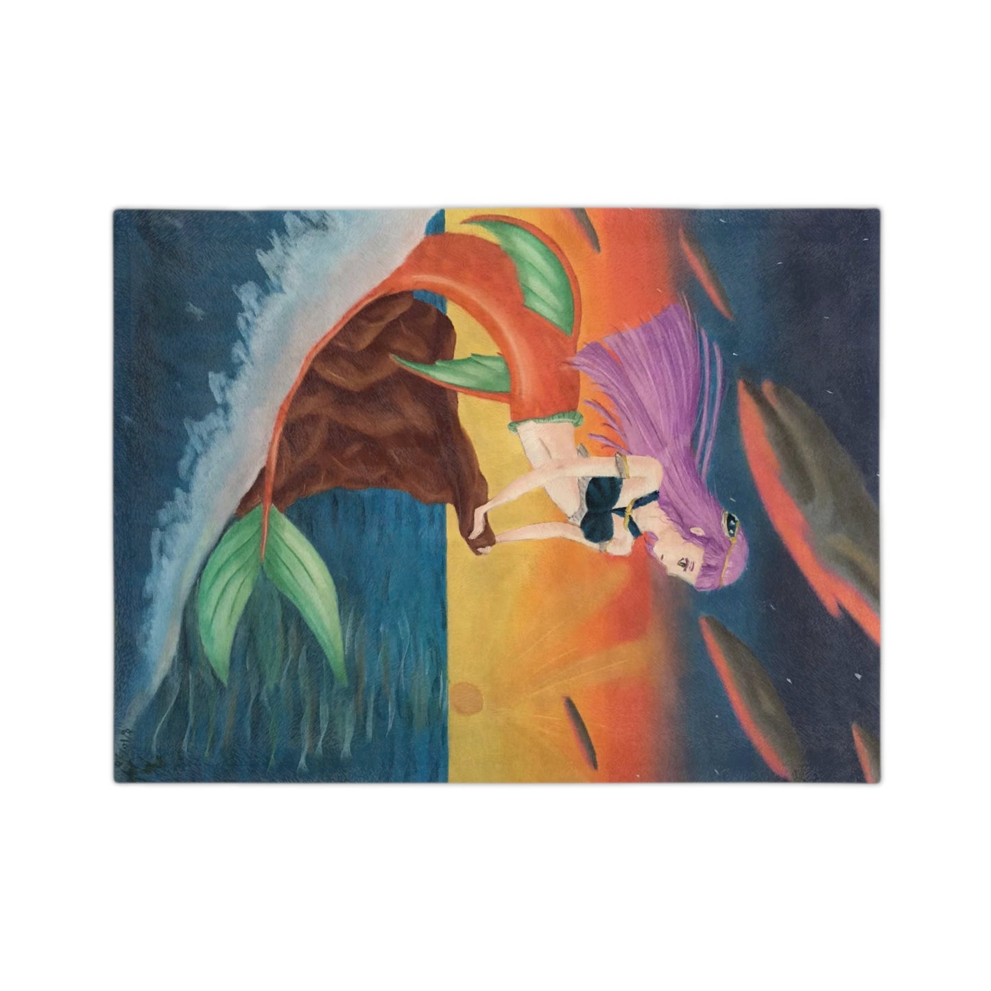 “Mermaid Series 1 – Asteria” Velveteen Microfiber Blanket