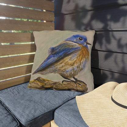 "Blue Bird Project" Throw Pillow - Watercolor Bird Art Cushion