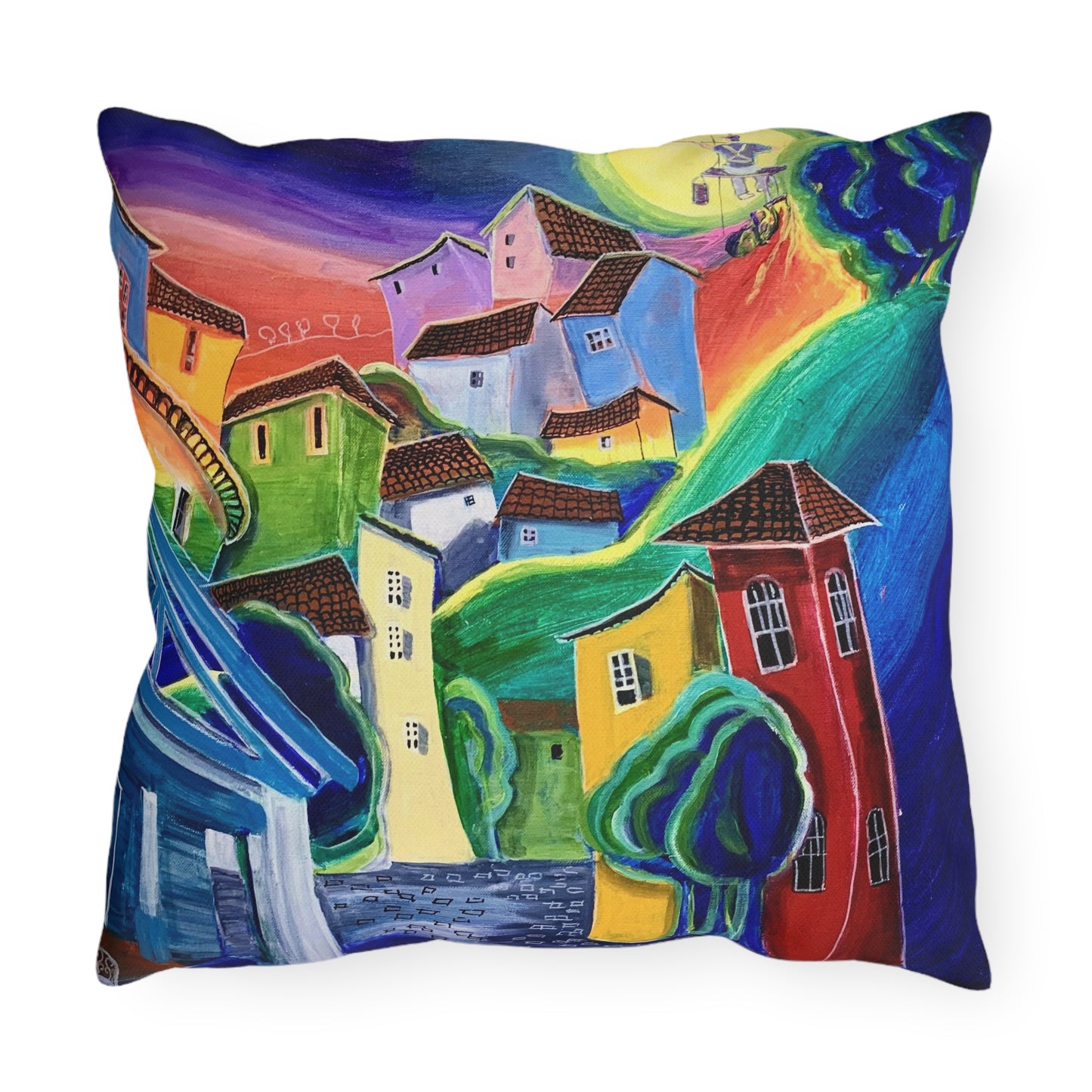 "Dreams" Throw Pillow - Vibrant Artistic Home Decor