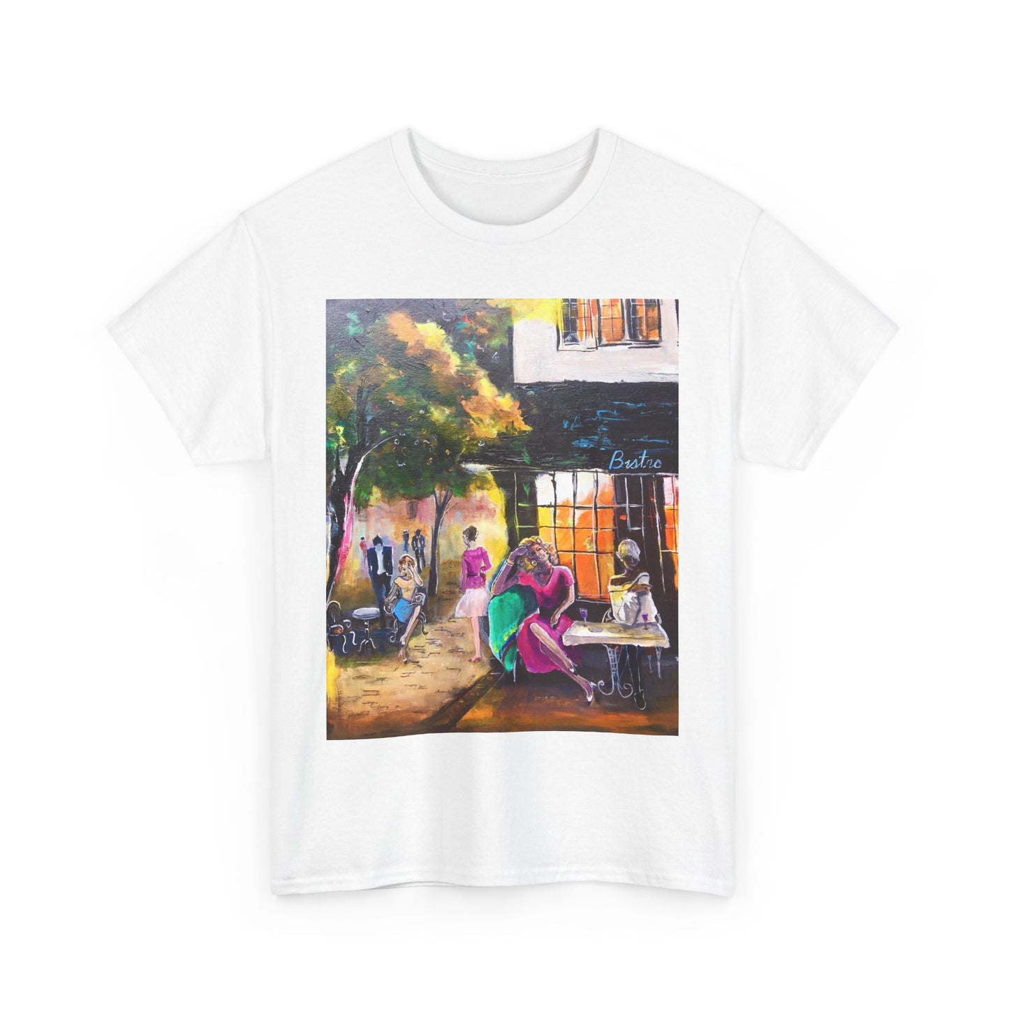 "Bistro" Unisex Heavy Cotton Tee – Wearable Urban Art