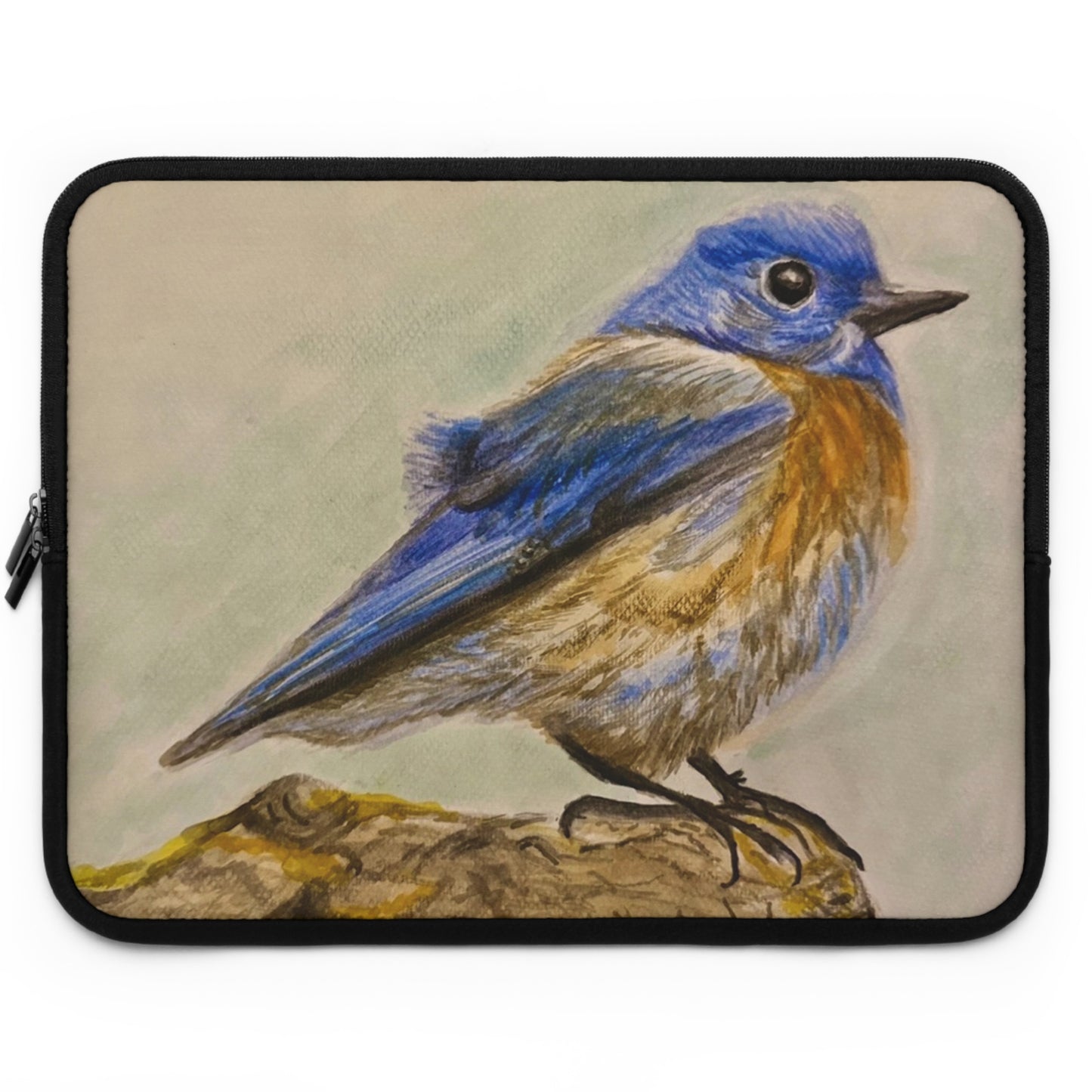 "Blue Bird Project" Laptop Sleeve - Watercolor Bird Art Tech Case